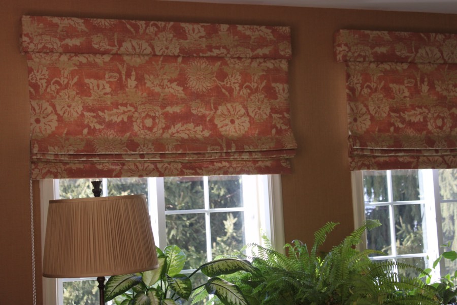 Patterned roman shades, made to measure